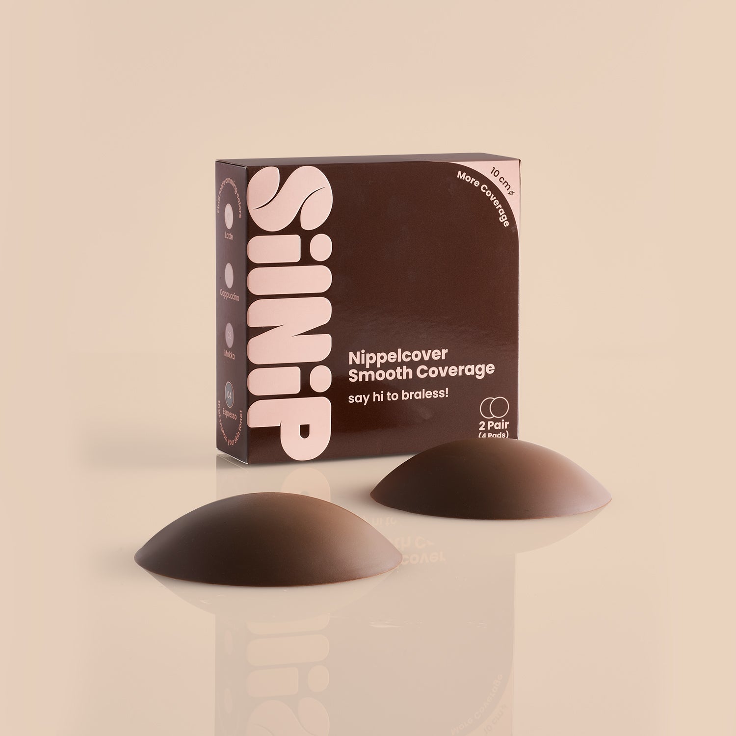 Nippelcover 10cm Espresso von Silnip – wiederverwendbares Silikon-Nippelcover mit extra Abdeckung