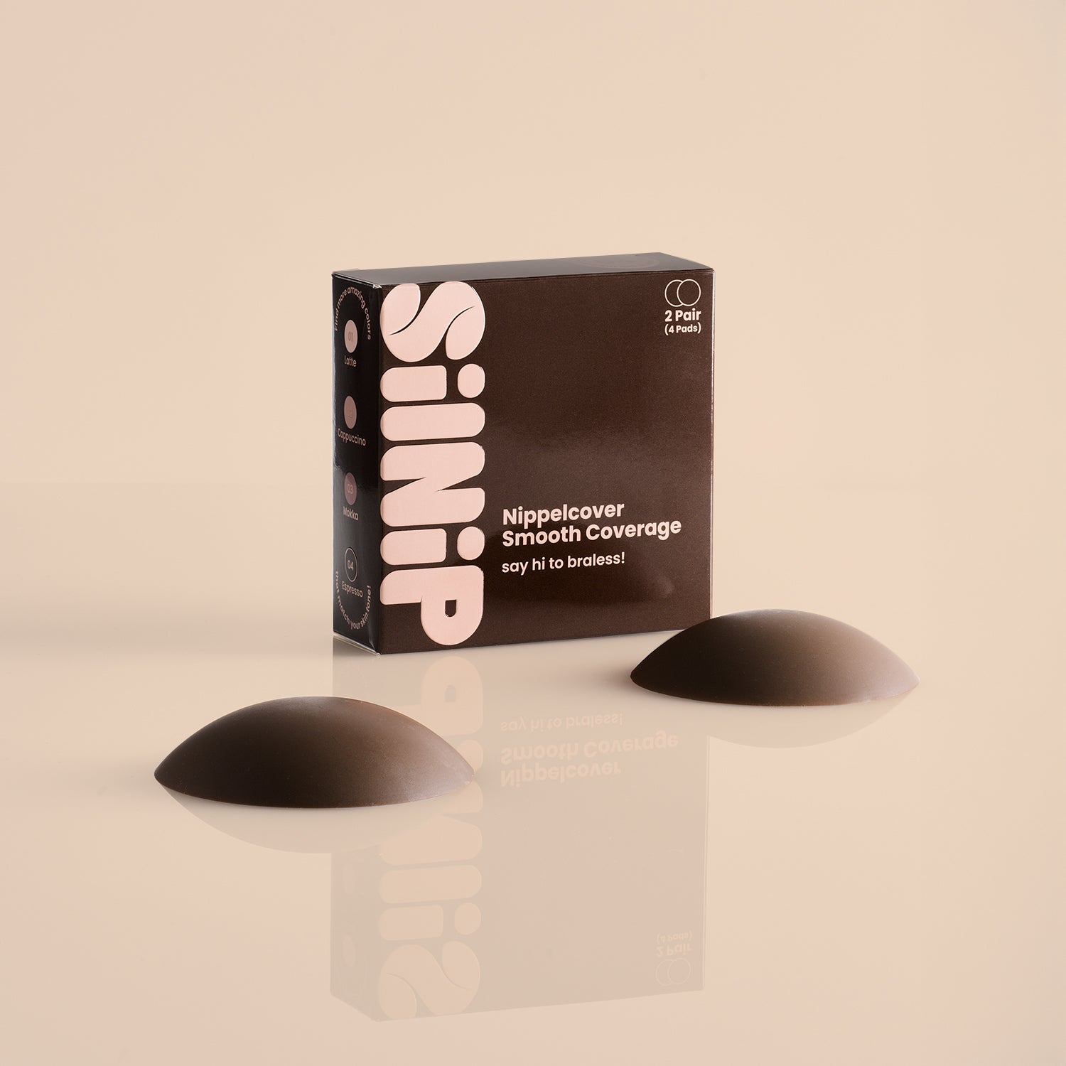 Nippel Cover Espresso von Silnip mit Verpackung – wiederverwendbar.