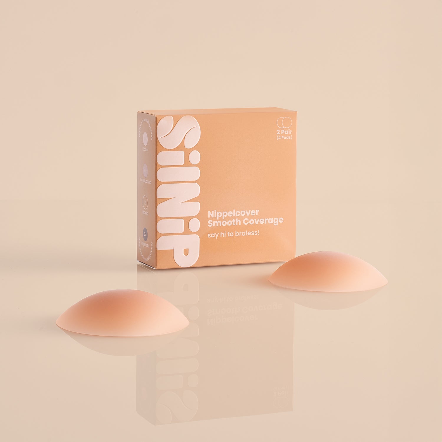 Nippelcover 8cm Mokka von Silnip – wiederverwendbares Silikon-Nippelcover ohne BH